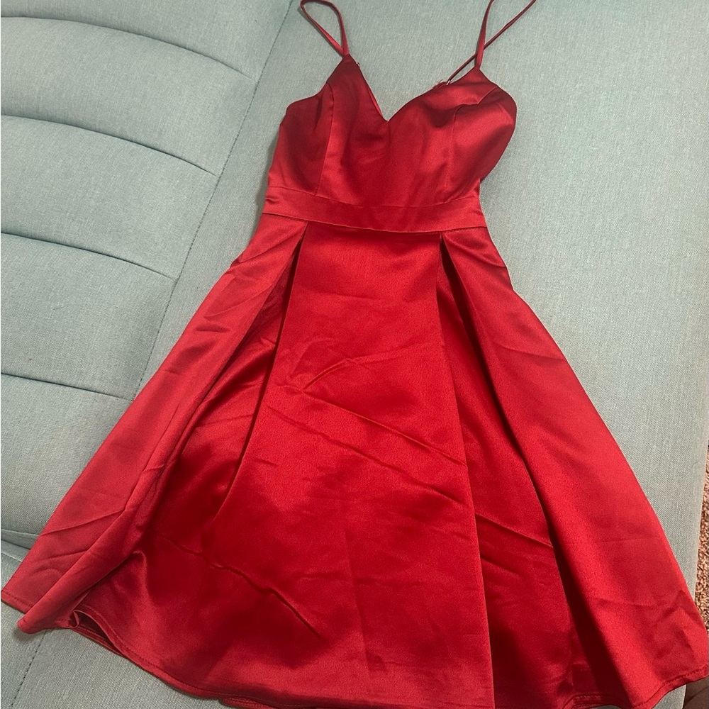 Red Satin Dress